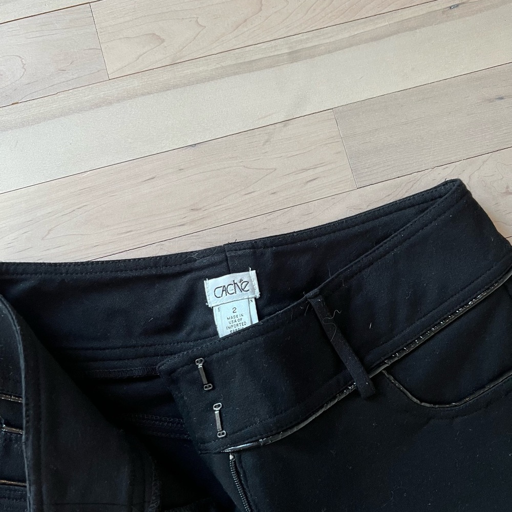 Cache Wide Leg Black Pant With Trim - image 4